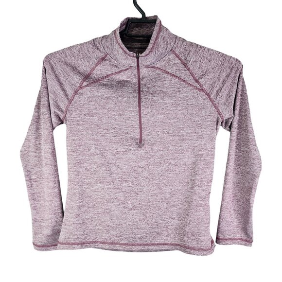 Womens Heather Purple Ascend Active Shirt Long Sleeve 1/2 Zip Mock Neck Size S - Picture 1 of 11